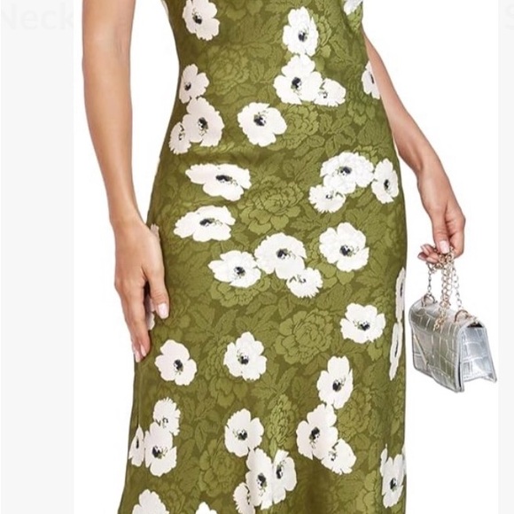 NWOT. Atnlewhi Floral Green Maxi Dress size L. - Picture 10 of 16